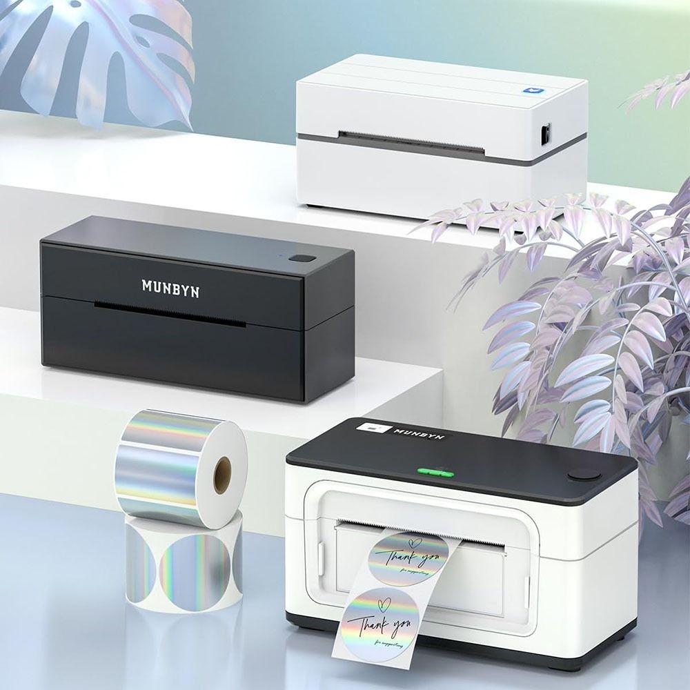 Glitter Holographic Silver Thermal Sticker Printable Thermal Printer Label Sticker  Name Tag