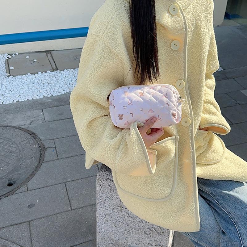 Cute Cartoon Print Women'S Cosmetic Bag Portable Ladies Makeup Case Travel Storage Bags Casual Female Clutch Purse