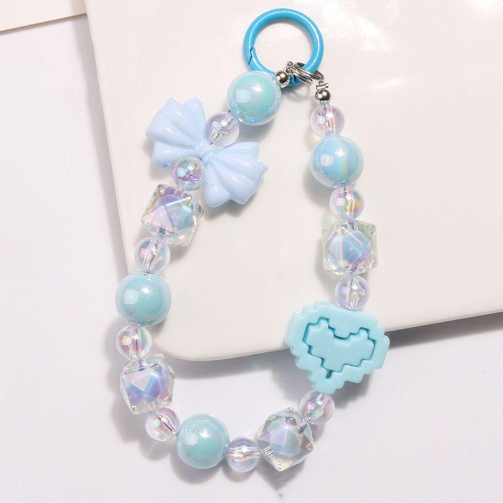 Cute Bow Colorful Phone Lanyard Star Glitter Wrist Straps  Phone Accessories