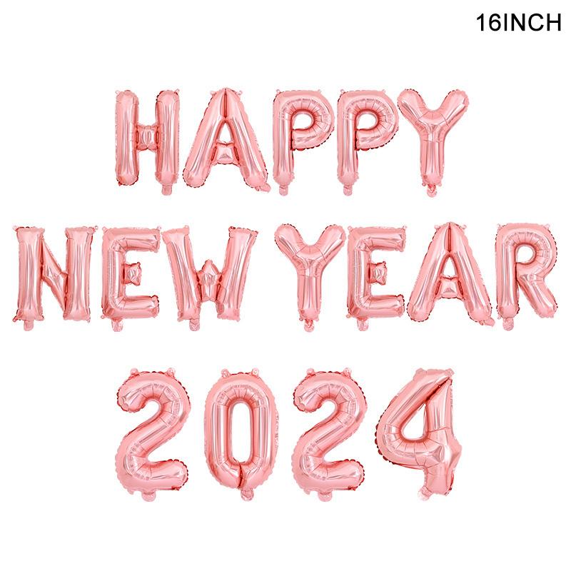 Новый год 2024 Цифровые фольгированные шары С Новым годом Канун Нового года Вечеринка Сувениры Принадлежности Гирлянда Фотобутафория Рождественские украшения Навидад