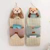 Multi-pocket Lovely Fabric Sundry Storage Bag Dormitory Door Back Wall Hanging Bag Cell Phone Key Storage Hanging Bag Home Organizer