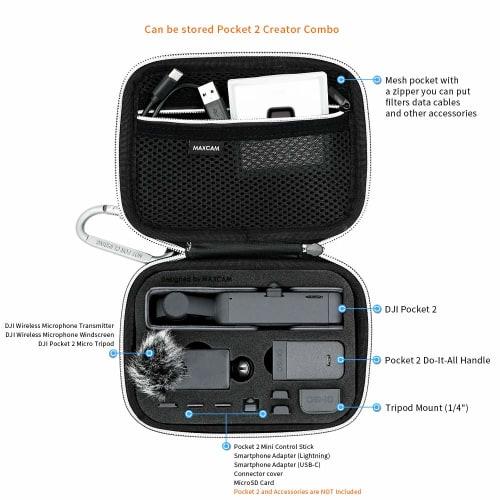 MAXCAM Storage Case Protective Case for DJI Pocket 2 Creator Set