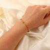 Изысканный двухслойный браслет из бусин 18 карат золота, титановая сталь с PVD-покрытием, водостойкие украшения для женщин