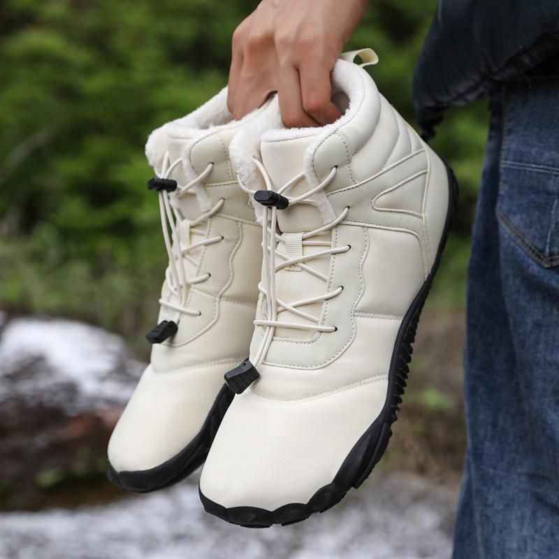 Unisex Mid-Top Winter Snow Boots: Thickened Velvet, Non-Slip Outdoor Hiking Shoes