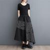 Черная хлопковая юбка больших размеров с высокой талией, летняя повседневная свободная длинная женская юбка