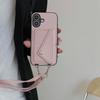 Чехол для iPhone 17: Кожаный чехол-кошелек на ремешке через плечо с узором личи для Apple 14 Pro