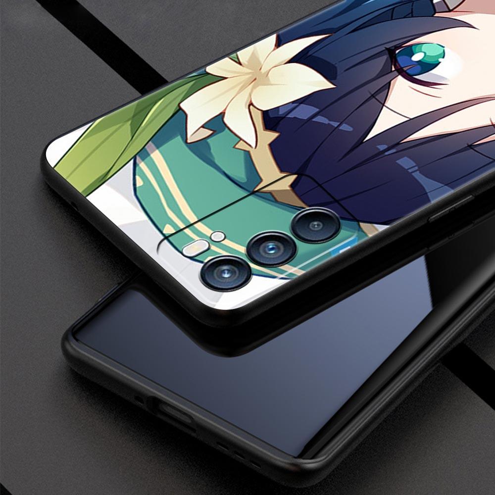 Чехол для игрового телефона Genshin Impact для Oppo A54 A53 A52 A9 2020 A15 A95 A16 A76 A74 A12 Find X5 Reno7 Reno6 Pro Plus 5G черный чехол