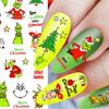 2 шт. зеленые пушистые наклейки для ногтей, рождественские безопасные стильные красивые мультяшные нежные дизайнерские наклейки для дизайна ногтей