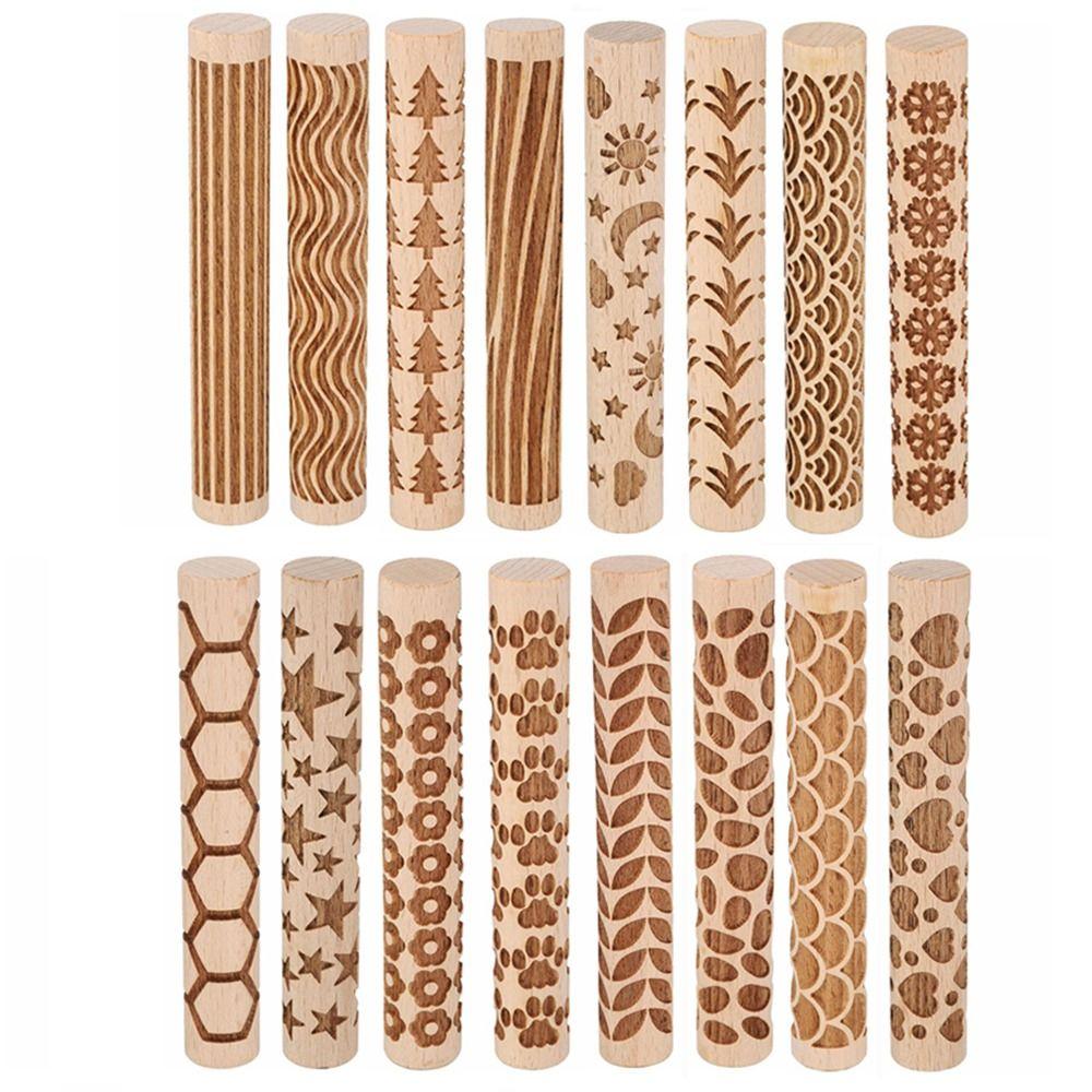 3D Керамическое Искусство Глина Ролик Портативная Скалка Деревянный Прижимной Ролик Принадлежности для Выпечки