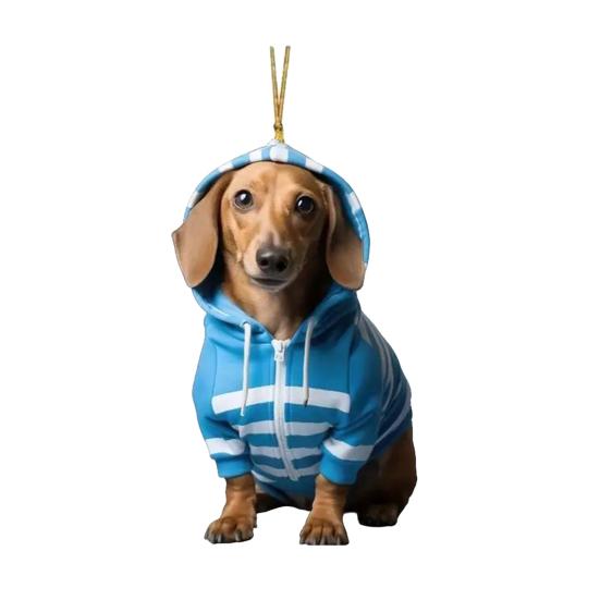 Игривая акриловая подвеска-украшение для автомобиля с собакой на Рождество