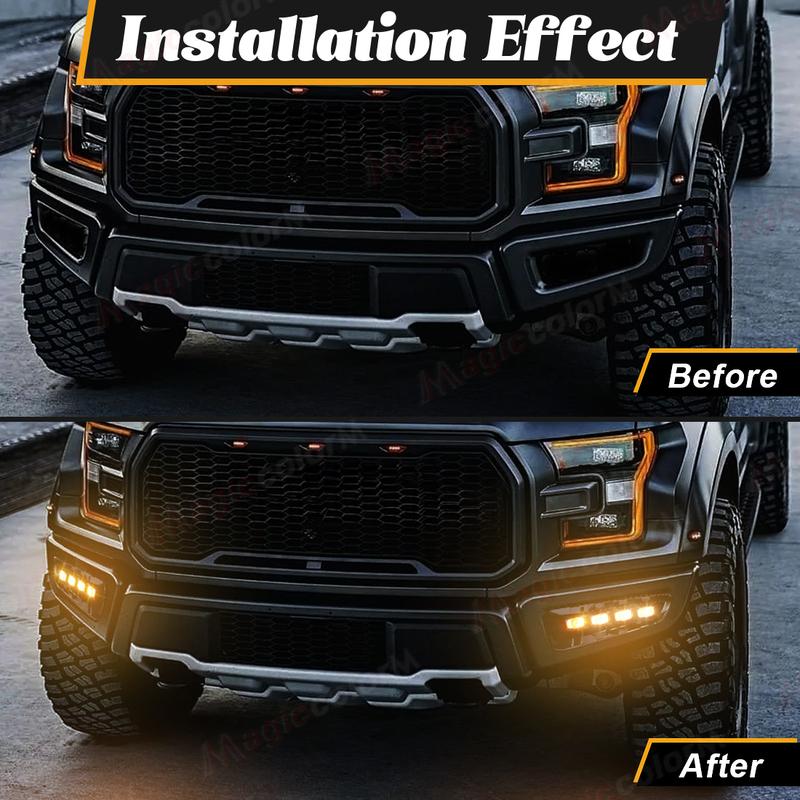 1 комплект дневных ходовых огней для Ford Raptor SVT F150 2009 2010 2011 2012 2013 2014 DRL LED противотуманная фара желтый указатель поворота