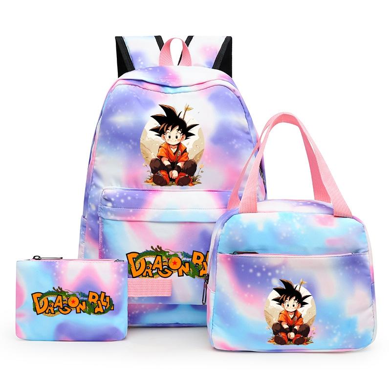 3Pcs/set Anime Dragon Ball Backpack for Girls Boys Back To Schoolbag with Lunch Bag Student Bookbag Men Women Travel Bag Mochila