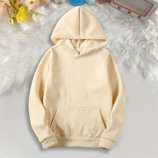 Толстовка унисекс с большим передним карманом, однотонная свободная толстовка с капюшоном, длинные рукава, повседневная спортивная толстовка с капюшоном