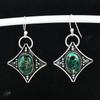 Copper Malachite Gemstone Antique Earrings 925 Sterling Silver Earring, Boho Silver Jewelry Dangle Earrings, Gifts For Birthday Gifts For Her