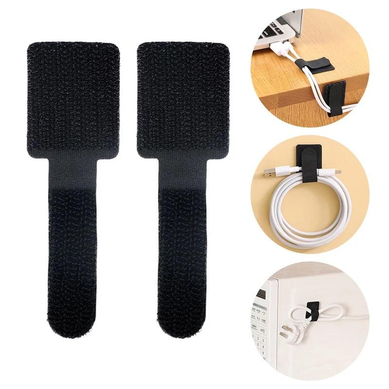 Многоразовые кабельные стяжки, крепежный органайзер, держатель для шнура, самоклеящийся регулируемый органайзер для шнура, ремни для управления столом