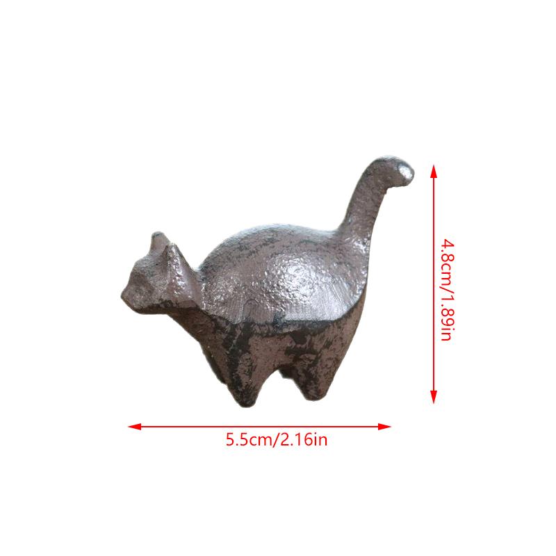 Винтажная чугунная скульптура кошки - Миниатюрная фигурка животного для декора дома, офиса и сада | Деревенский акцент для книжной полки