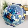 Зонт-трость Stitch, Пейзаж с облаками, Автоматическое открытие и закрытие, 8 спиц, Ветрозащитный, Портативный, Складной, Подходит для повседневных и деловых выходов, для