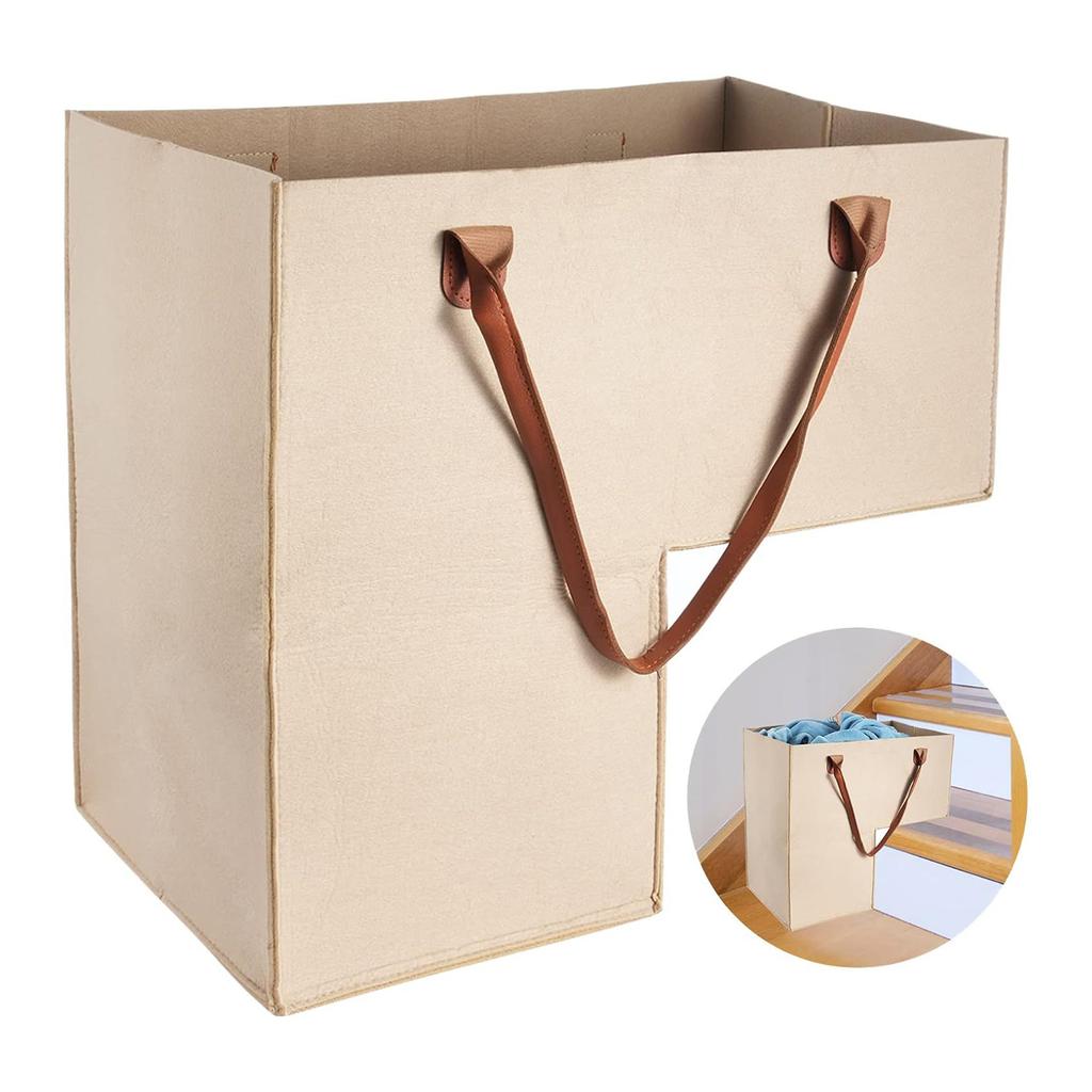 Складная фетровая корзина для ступеней, органайзер для хранения на лестнице, удобное решение для хранения одежды и предметов домашнего обихода