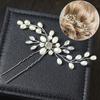 Silver Wedding Rhinestone Simulated Pearl Jewelry Women Hair Accessories Hair Fork Hairpin Headwear