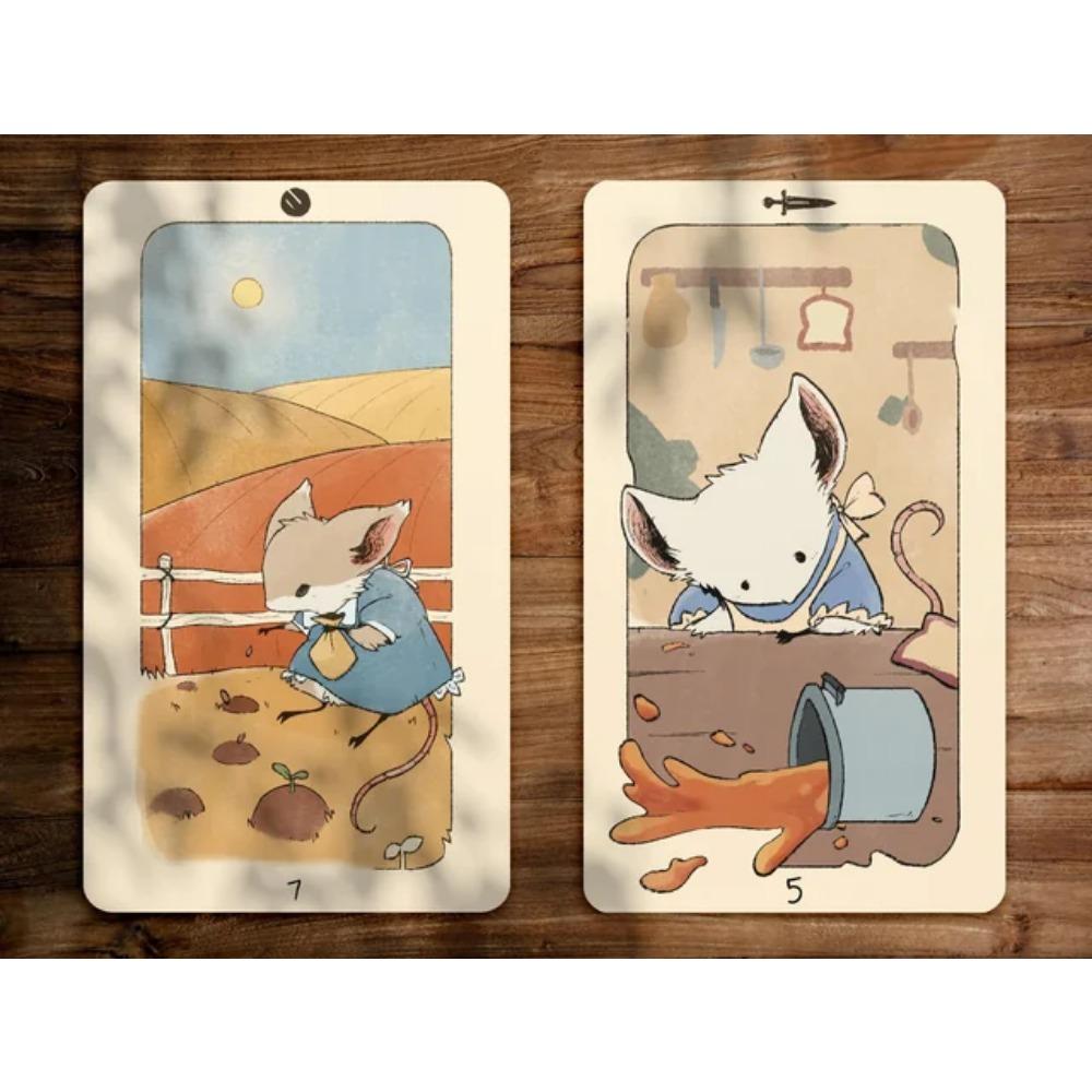 78 шт. Карт 10,3*6 см MIMIT | Мини-Таро Мышей: Маленькая колода Таро, наполненная большими жизнями и приключениями // Читать, играть и рассказывать.