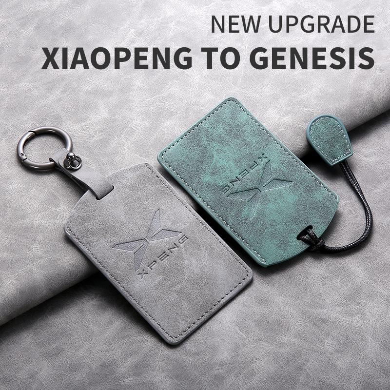 Sheepskin Leather Car NFC Card Key Case Cover Holder Protector Shell for Xiaopeng Xpeng P7 P5 Buckle G9 G3 G3i Auto Accessories