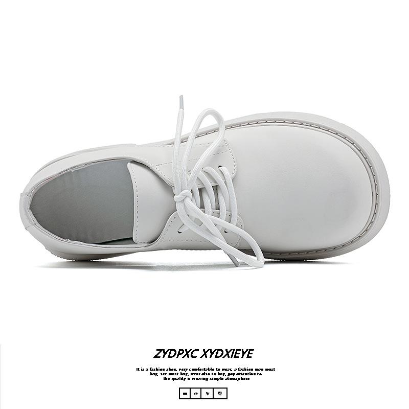 Уличный дизайн, британские туфли дерби, пара, платформа, белые повседневные кожаные туфли, универсальный дизайн с загнутым носком 9522-E