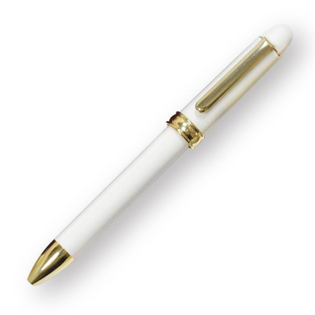 Синяя ручка из зернистой кожи с металлическим указателем и вращающейся шариковой ручкой 2C600 белый корпус, набор из 2 цветов, SASL-701S-2C600-W