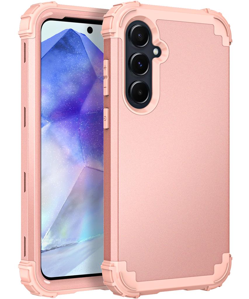 3 в 1 Прочный Ударопрочный Чехол-Броня Для Samsung Galaxy A13 A04S A14 A54 A15 A35 A55 5G Силиконовая Подкладка Пластиковая Крышка Телефона