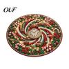 Holiday Fireplace Mat for Home Round Christmas 3D Rug, Optical Illusion Area Santa Gnome Rug Living Room Entrance Pattern, Non-slip Floor Entryway