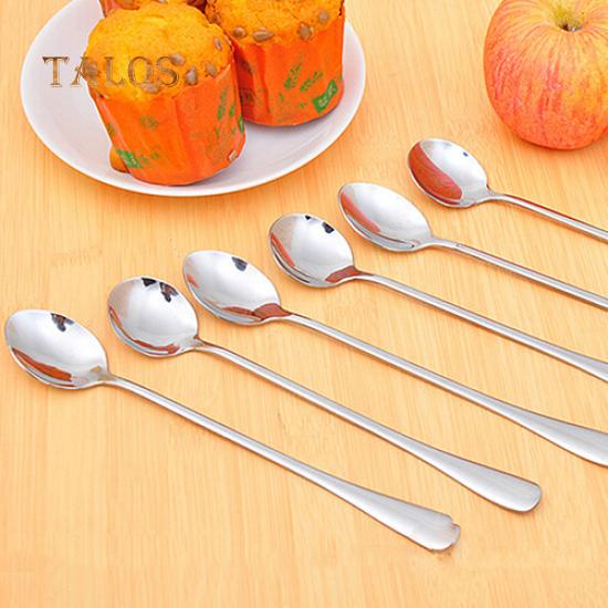 Long Handle Stainless Steel Tea Coffee Spoon Cocktail Ice Cream Soup Spoons Cutlery
