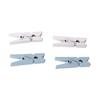 Assorted Wooden Clothes Pegs, Light Blue, White, 35mm, 26 Pcs