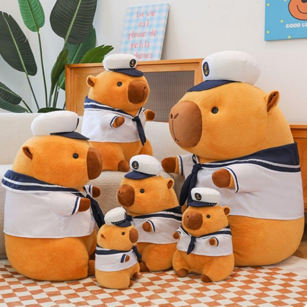 Cartoon Navy Sailor Capybara Doll Capybara Shape Animals Plush Toy Toy Gift