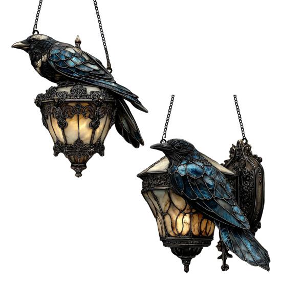 Ворон на фонаре Ловец солнца Украшение В помещении На улице Готика Хэллоуин Ворон