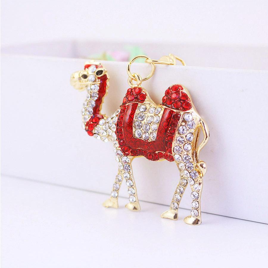 Colorful Rhinestone Camel Keychain: Cute Desert Animal Pendant for Bags and Keys
