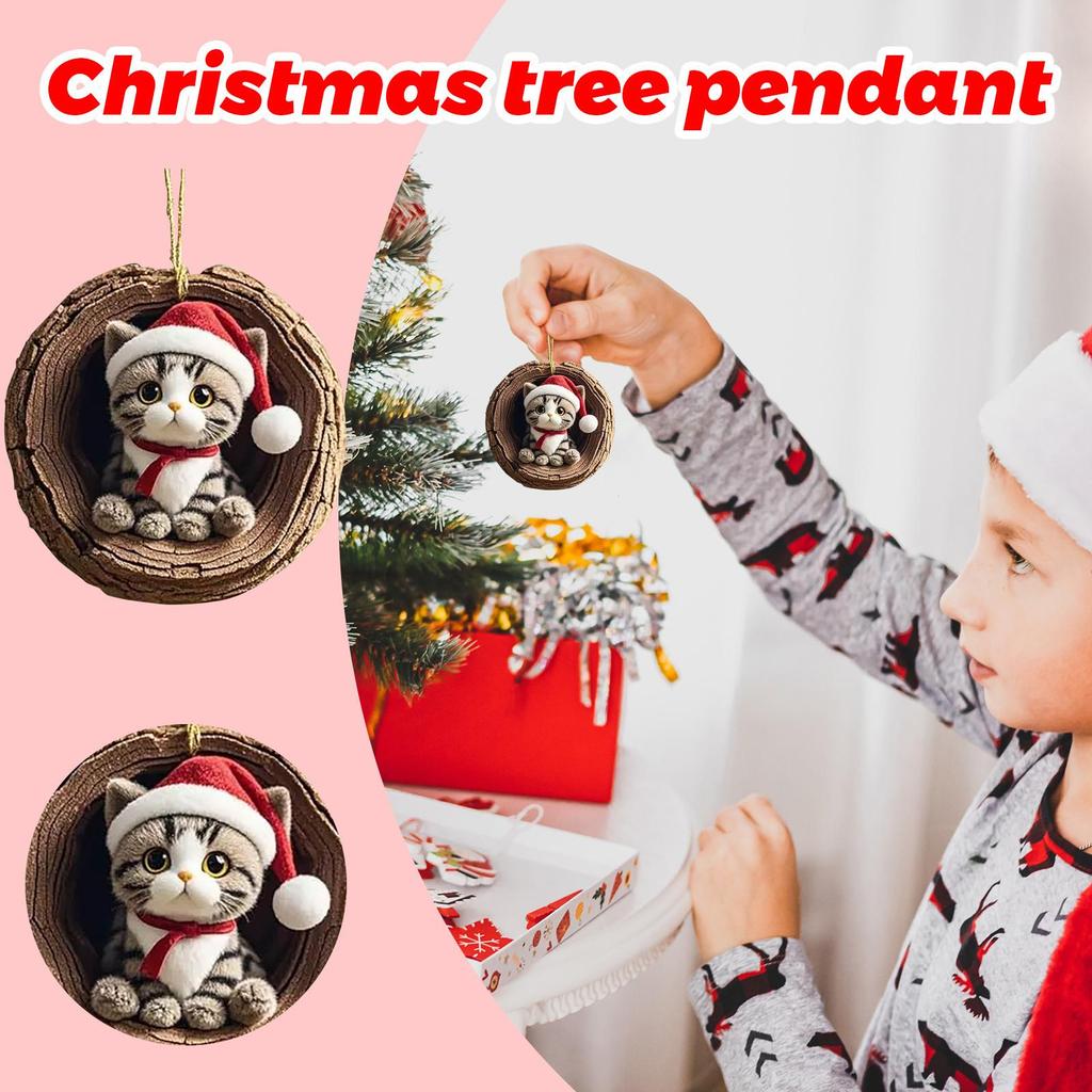 2D Акриловое Рождественское Украшение Животное Рождественская Елка Подвеска