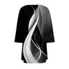 Women's Fall Print Irregular Three-quarter Sleeve Cardigan With Pocket Jacket