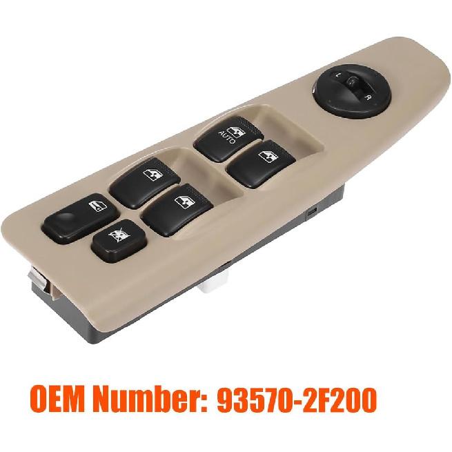 93570-2F200 Front Left Power Auto Window Switch Driver Compatible with 2004-2009 Kia Spectra & Cerato, Driver's Side Electric Master Window Switch