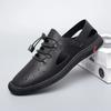 Fashion Italian Men Designer Hollow Out Sandals Casual Leather Beach Shoes Flats Leisure Party Footwear Men Comfy Summer Outdoor Sandals