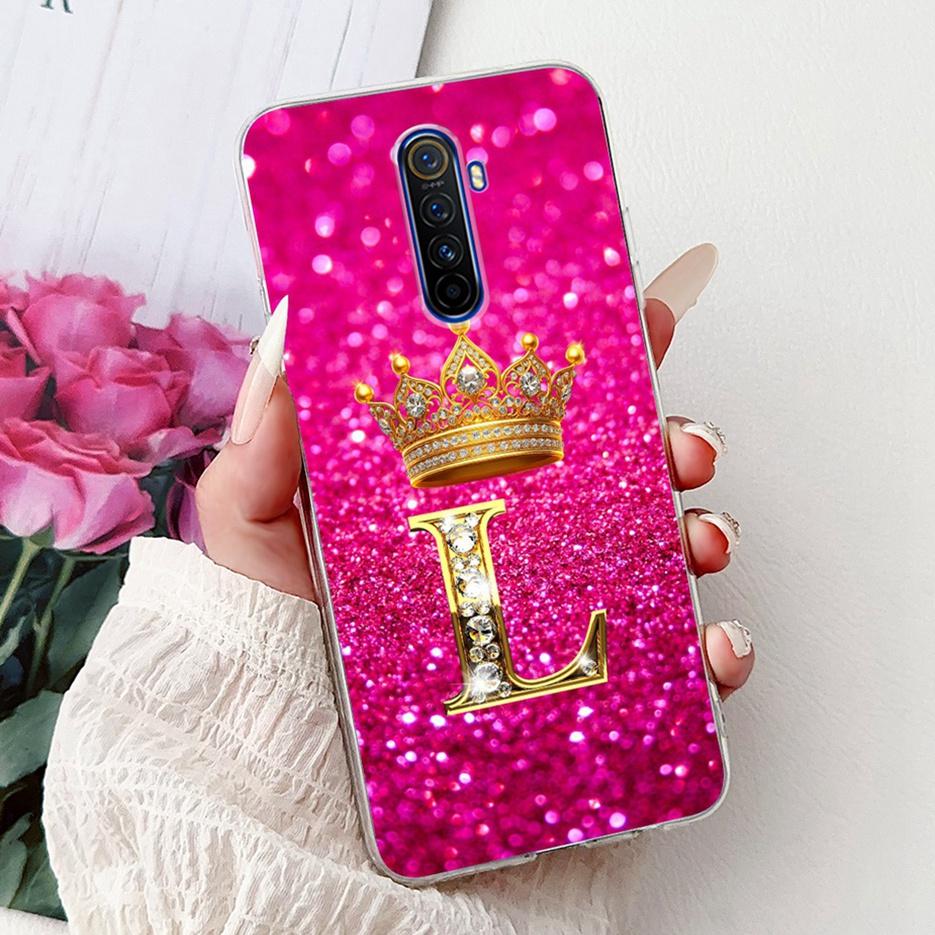 For Realme X2 Pro Case RMX1931 Luxury Crown Letters Phone Cover For Realme XT X 2 Pro RealmeX2 RealmeXT Case Soft Silicone Shell