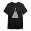 Men's Classic T-Shirt Top View Fighter Jet Graphic Tee Short Sleeve Cotton Black