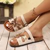 2025 Summer Outdoor Casual Sandals Platform Open Toe Women's Shoes with Metal Decor & Crystal Butterfly Buckle Slippers