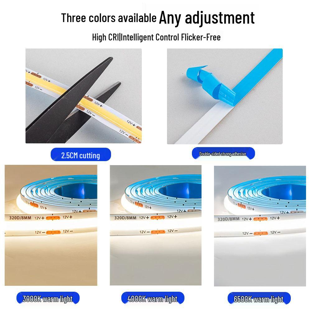 Smart Touch COB LED Strip with Hand Sweep Sensor for Cabinets