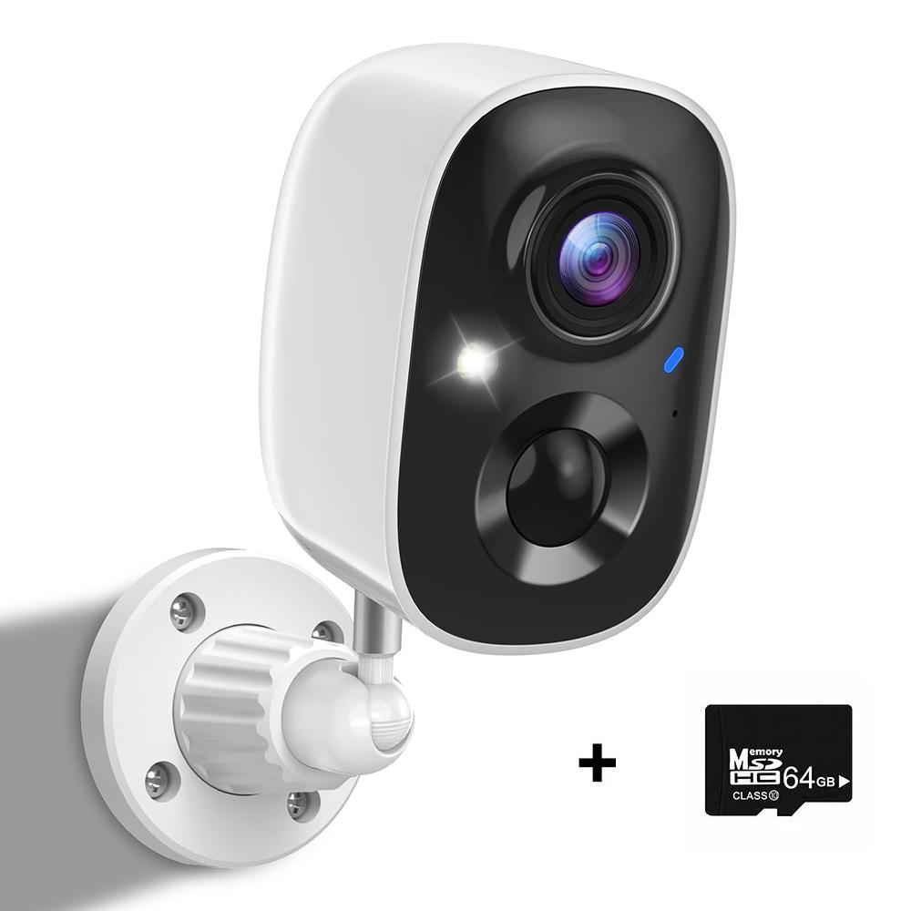 Камеры видеонаблюдения Беспроводные камеры для домашней безопасности с датчиком движения на базе искусственного интеллекта Прожектор и сирена Сигнализация Ночное видение 2K Color, SD/Cloud Storage