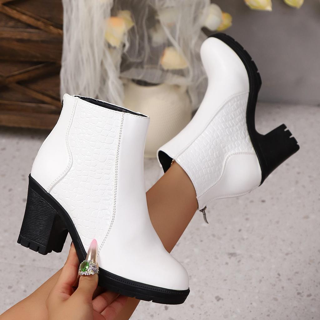 Fashion Ankle Women Chelsea Short Boots Goth Fashion Chunky Heeled Shoes New Pumps 2025 Winter Gladiator High Heels Woman Botas Mujer