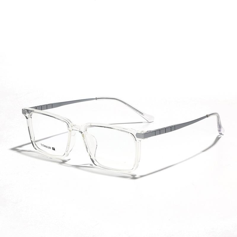 Очки из металла и титана, мужская оправа, высококачественная пластина, большая квадратная оправа, ножка пианино, плоское зеркало, золотая женская оправа