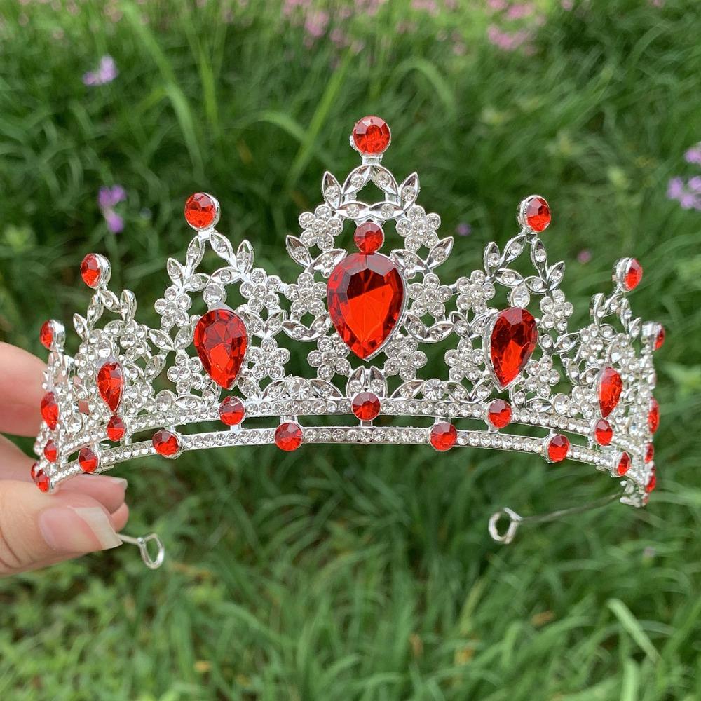 Shiny Baroque Crown Elegant Princess Rhinestone Crown Exquisite Bridal Tiara Women/Girls