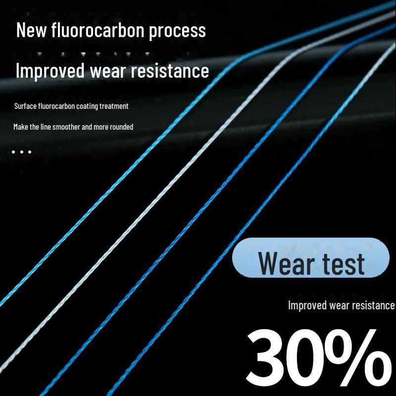 8-ми прядная плетеная рыболовная леска из полиэтилена, 100 м, высокая прочность на разрыв, устойчивость к поклевкам, износостойкость, дальний заброс, повышенная прочность.