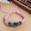 Sun Moon Couple Bracelet Luminous Knitted Hand Chain Punk Leather Bracelet  Gift