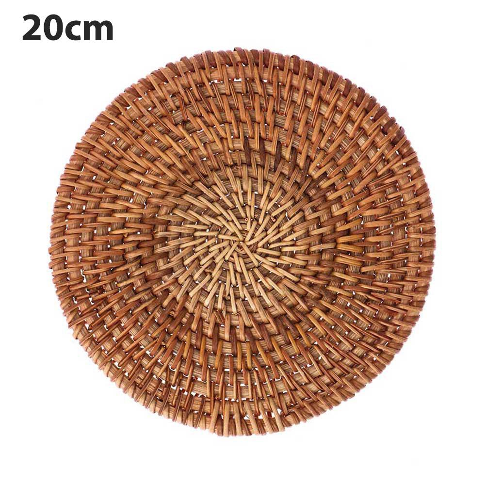 Round Kitchen Handmade Cup Mats Table Padding Bowl Pad Rattan Coasters
