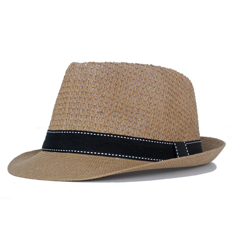 Summer Middle-Aged and Elderly Straw Hat Hollow Breathable Small Jue Hat Outdoor Sunscreen Sunshade Hat Jazz Topper Hat Bowler Hat